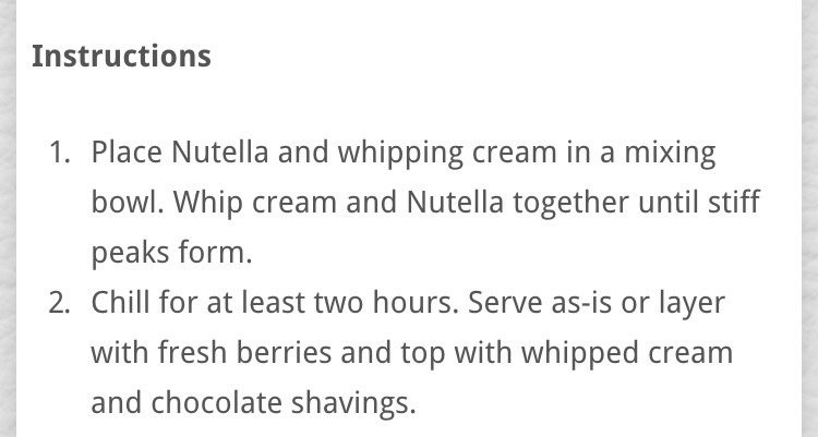 Nutella Mousse Only 2 Easy Steps! 