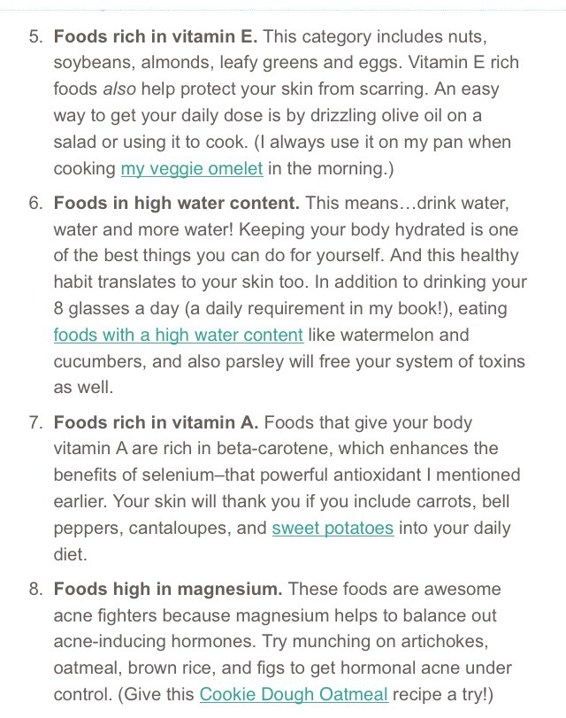 Acne Fighting Foods