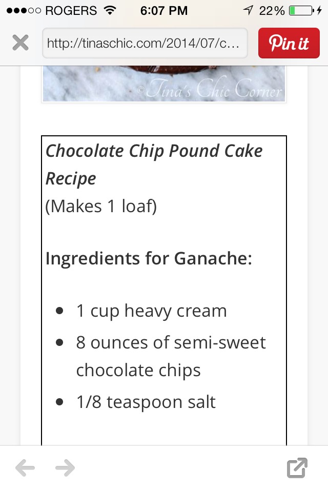 Chocolate Chip Pound Cake!