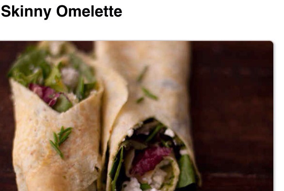 Make a skinny omelette wrap with eggs whites, greens, and feta cheese if desired.
