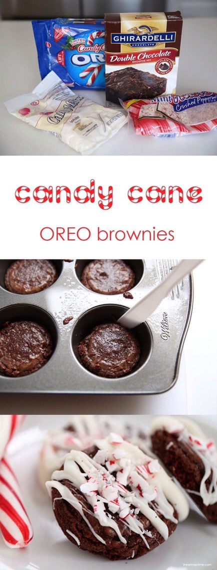 Candy Cane Oreo Brownies 
