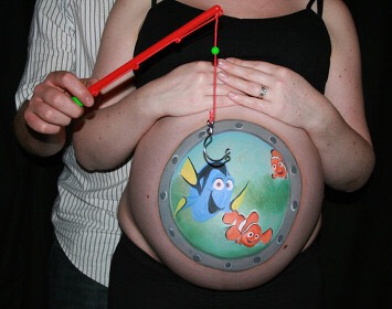 Face And Body Painting: Baby Bump. 
