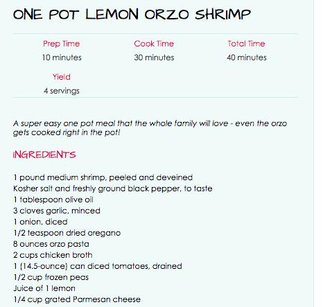 One Pot Lemon Orzo Shrimp - Light And Delicious!