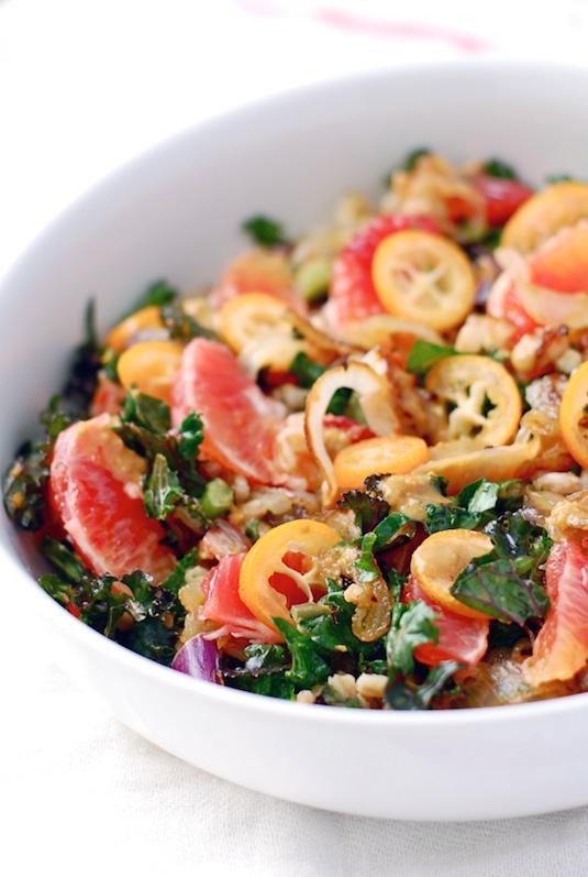 Farro Salad with Blood Orange and Kale