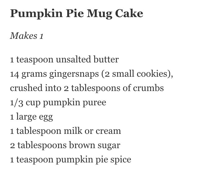 Pumpkin Pie Mug Cake!