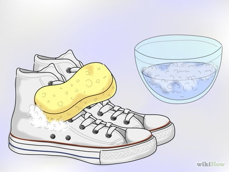 When scrubbing the scuff mark, rub the shoe with your sponge using firm, circular motions.