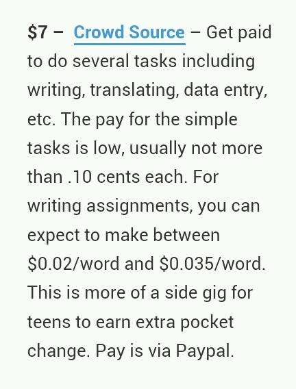 Job Ideas For Teans To Work From Home