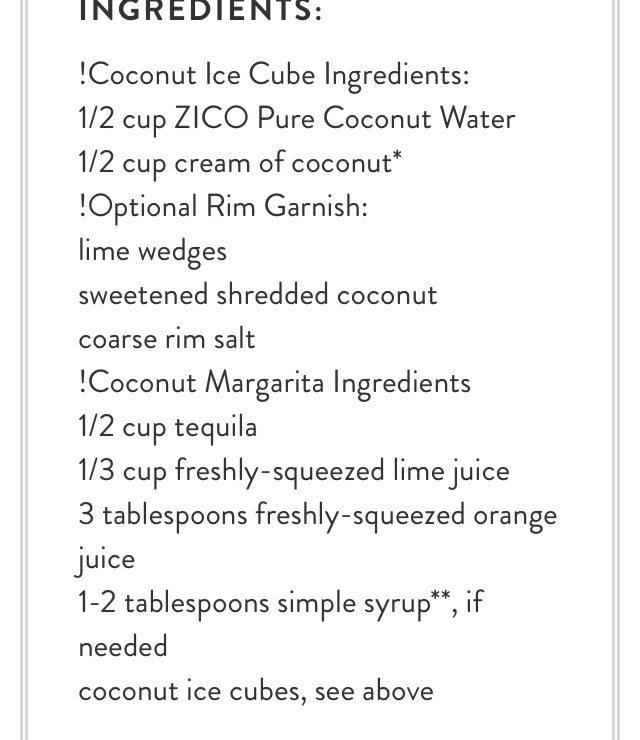Amazing Coconut Margarita 