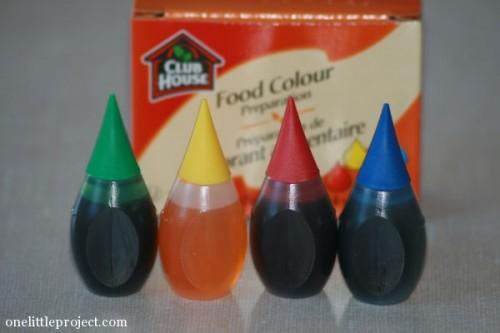 Second have food coloring near by