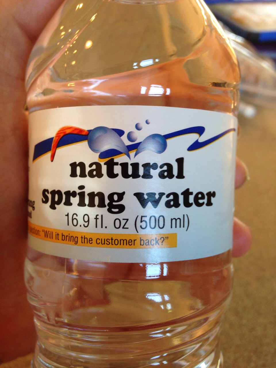 Use natural bottled water at room temperature