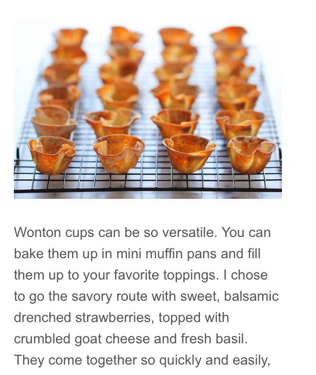 " Strawberry Wonton Cups"🍓