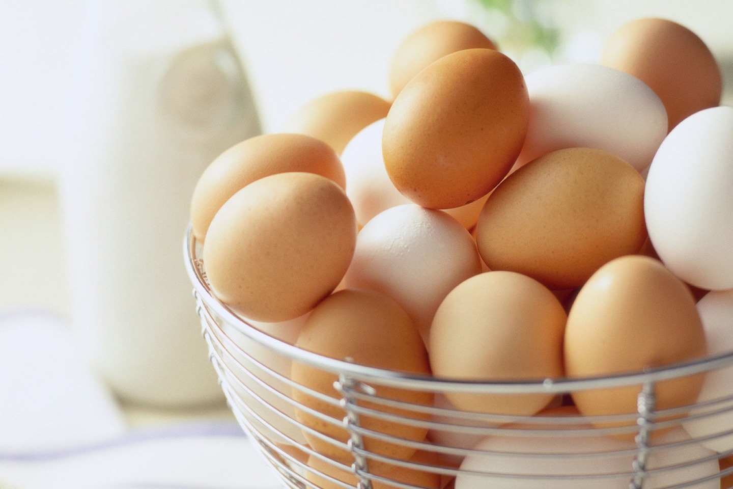 Eggs are packed with numerous nutrients, from vitamins D, B, and A to iron to protein. In fact, the protein found in eggs is of the highest quality you can find in any food!! 
(See egg mask tip)
