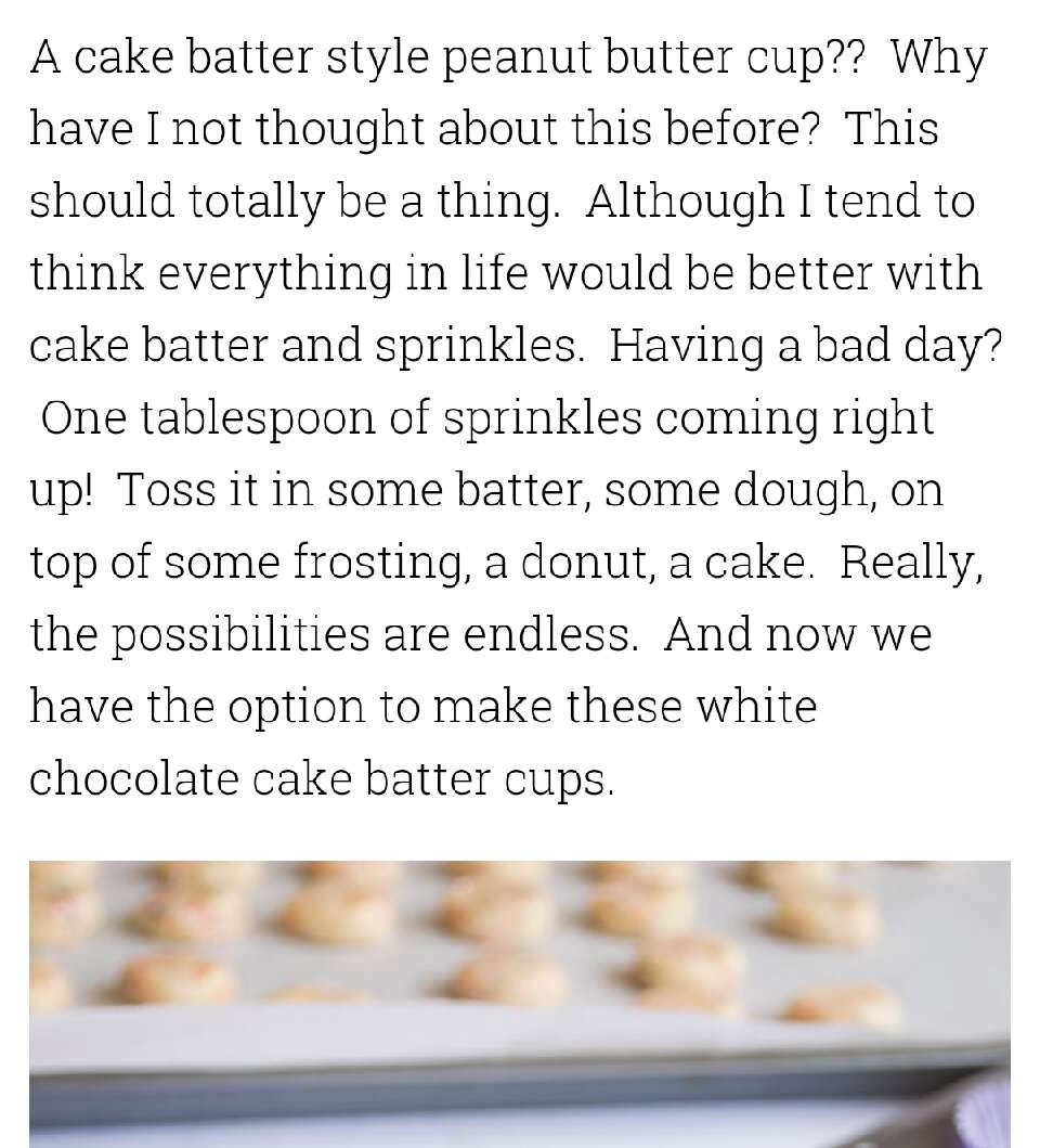 White Chocolate Cake Batter Cups!!!