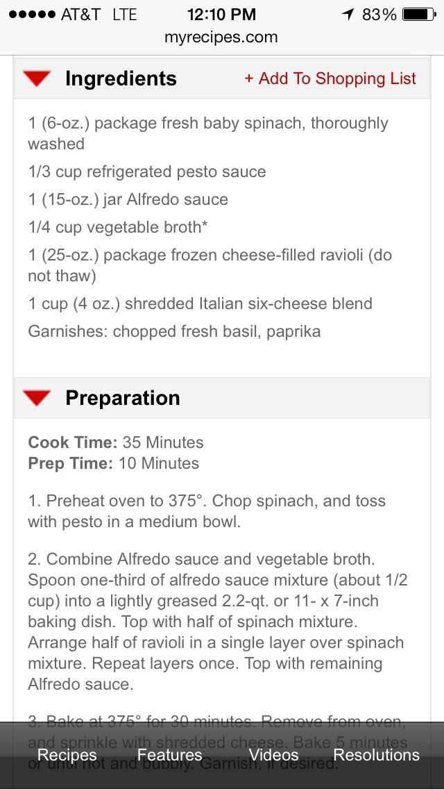 Spinach Ravioli Lasagna