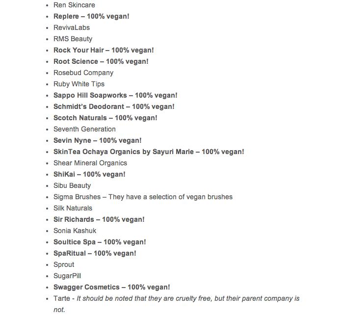 List Of CRUELTY FREE AND VEGAN Beauty Brands!!