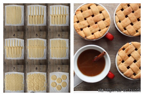 Make lattice-pie mug toppers for your mulled cider