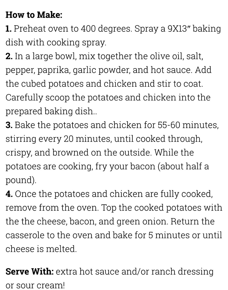 Loaded Chicken And Potatoes 