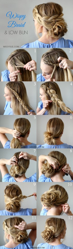 Wispy Braid And Low Bun - Absolutely Beautiful!