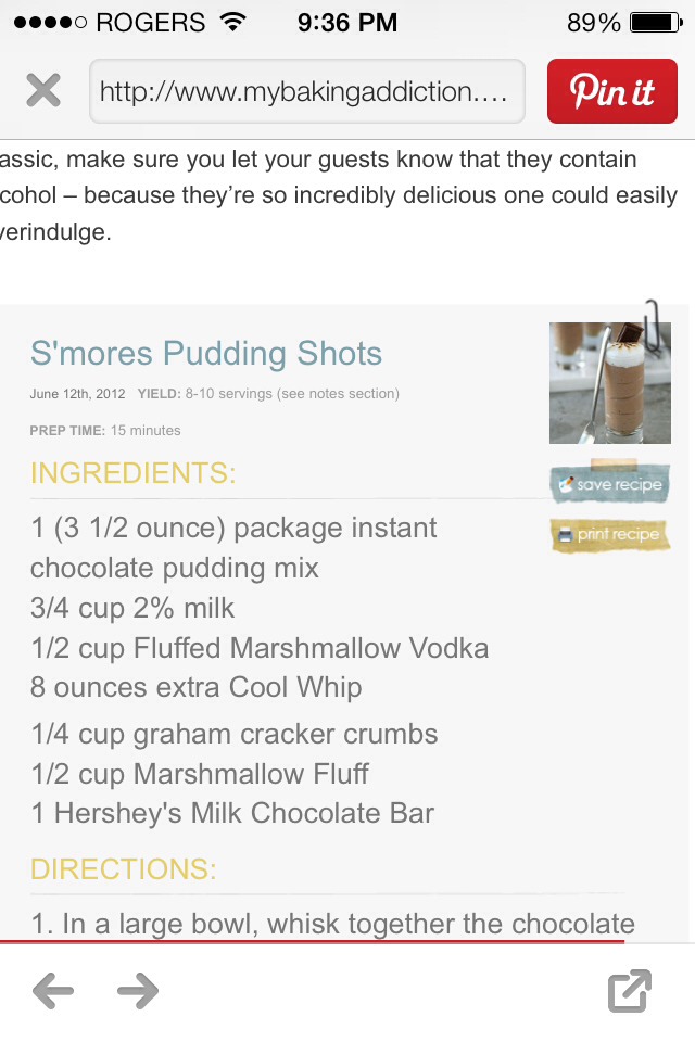 Alcoholic S'mores Pudding Shots!