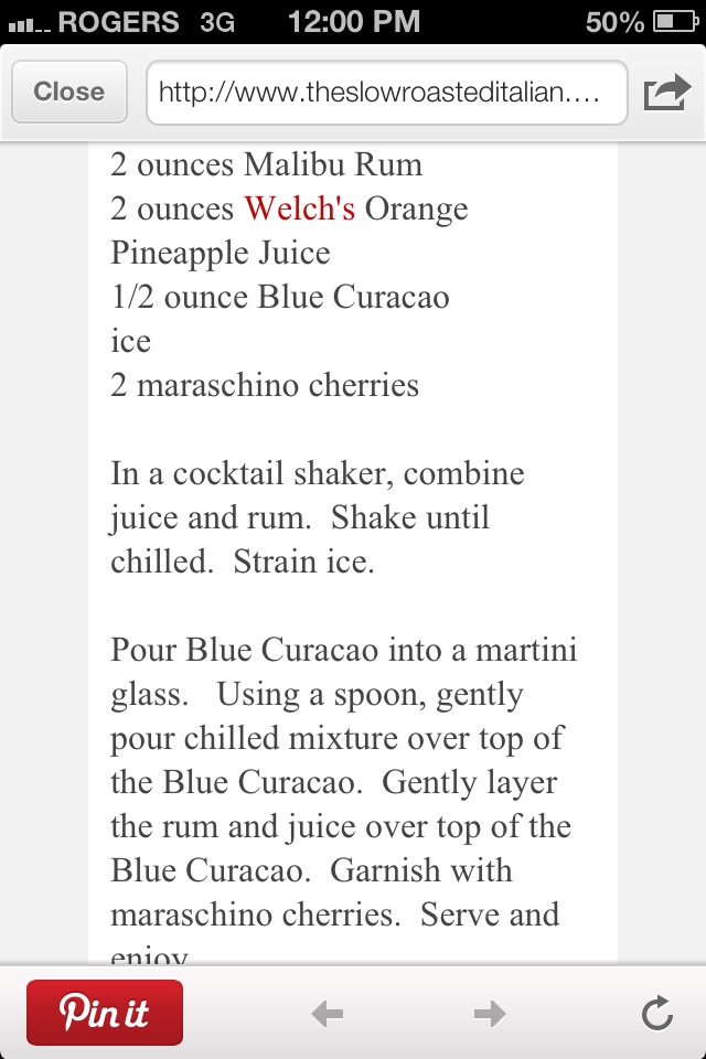 Blue Polka Dot Bikini Martini Cocktail