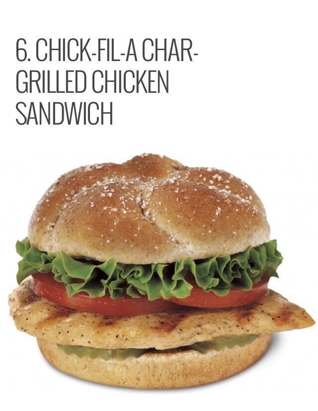 At only 350 calories and 4 grams of fat, this is definitely a great menu choice. You won't have to eat your sandwich plain either; the 350 calorie count includes lettuce, tomato, pickles, and a packet of BBQ sauce. Turn this menu choice into a complete meal by adding a side salad with 80 calories.