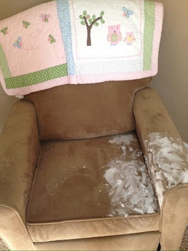 paste baking soda and water over vomit let dry until it becomes powder and then vacuum 