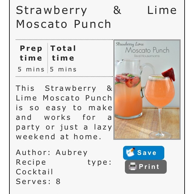 Strawberry & Lime Moscato Punch