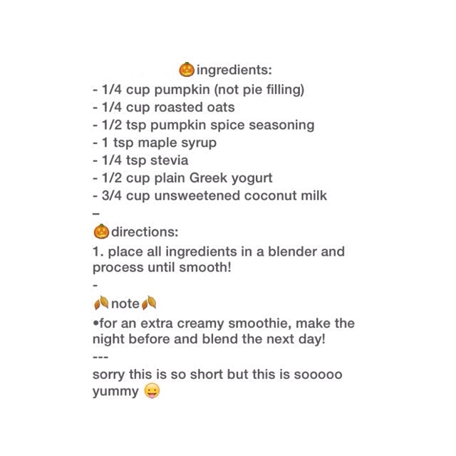 Pumpkin Oatmeal Smoothie 
