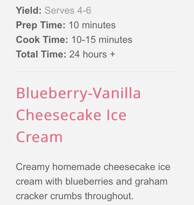 Blueberry vanilla cheesecake ice cream