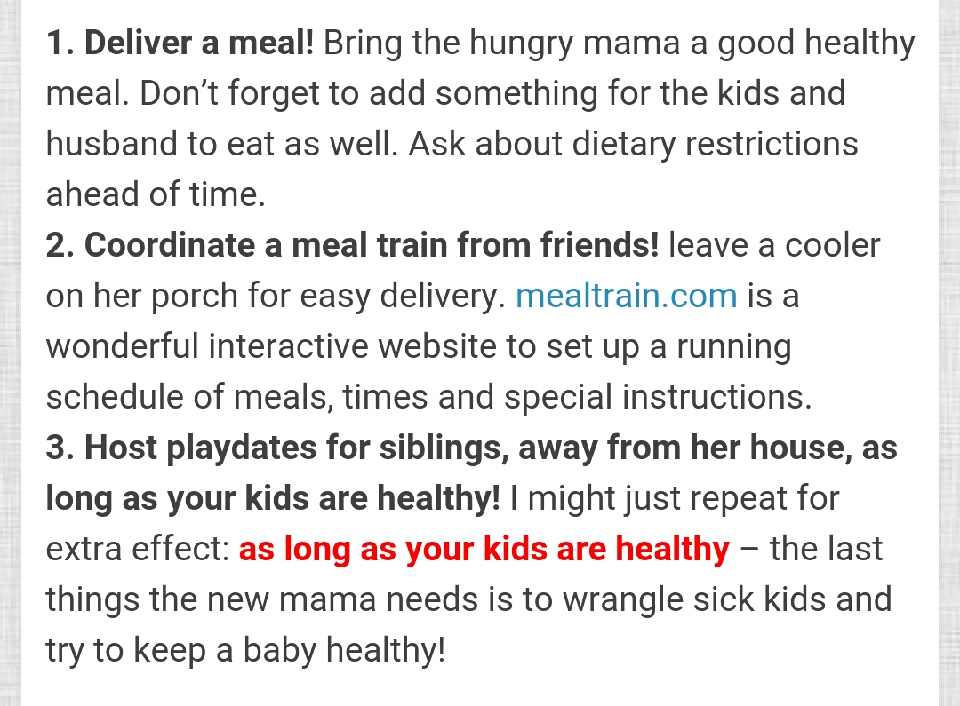 10 Ways To Help A New Mom