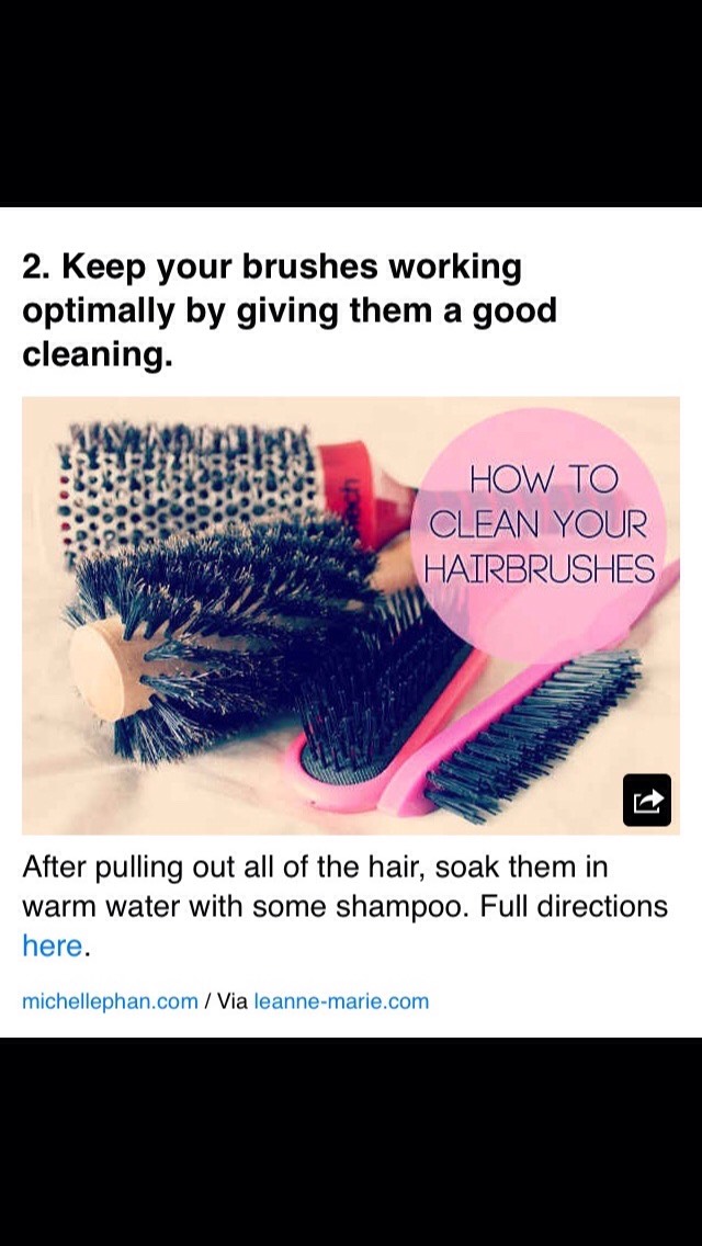 Cleaning your hairbrushes is a must! When you brush your hair, you lose a lot of it. The hair that you lose is now dead, and will be on your hairbrush the next time you use it. When you use it again, those dead hairs can get back on your head and/or float around the room. Gross 😐