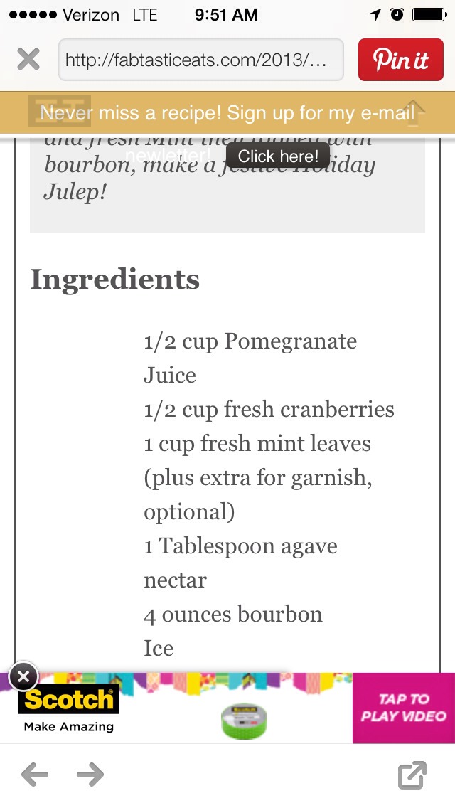 Pomegranate Cranberry Mint Julep