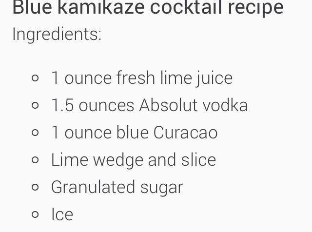 Blue Kamakasi Recipe!!!
