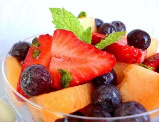 Minty Fruit Salad 

http://www.food.com/recipe/sweet-melon-and-berry-toss-or-minty-fruit-salad-ww-305080
