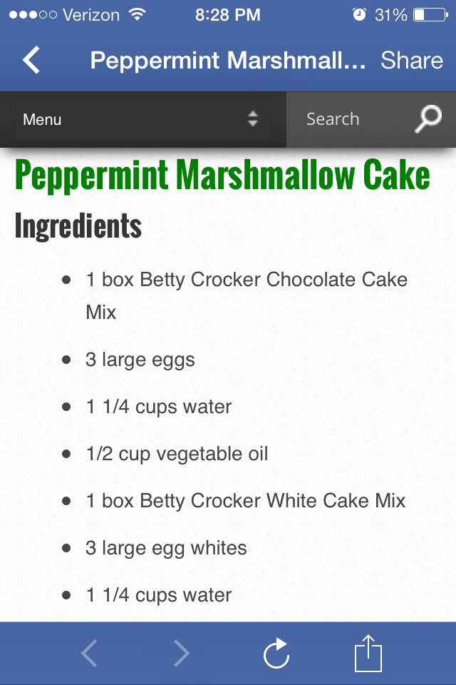 Peppermint Marshmallow Cake!!!