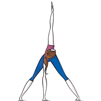 Exhale, return to center; inhale, repeat on right. Exhale, return to center; inhale, return to standing.