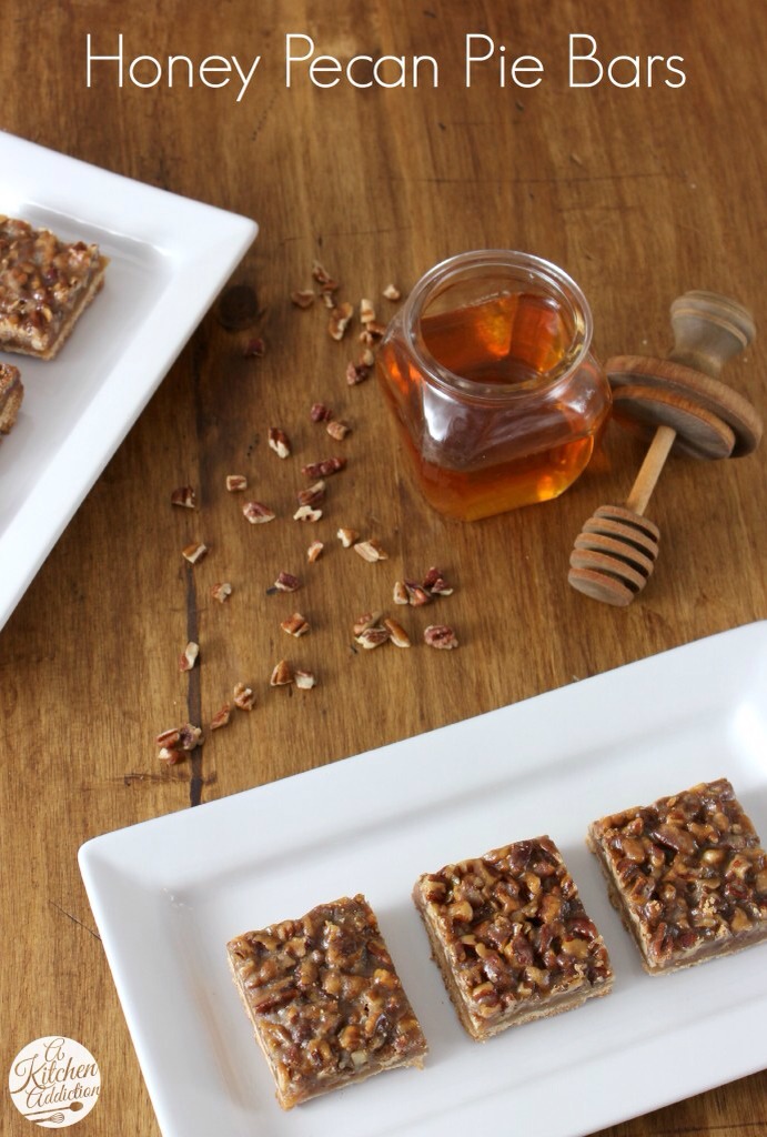 Honey and Pecan Bars: http://www.a-kitchen-addiction.com/honey-pecan-pie-bars-2/