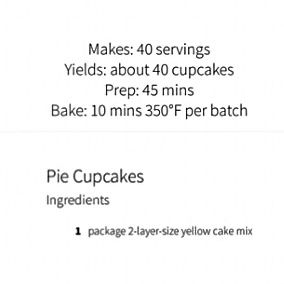 Sweet As Pie Cupcakes 