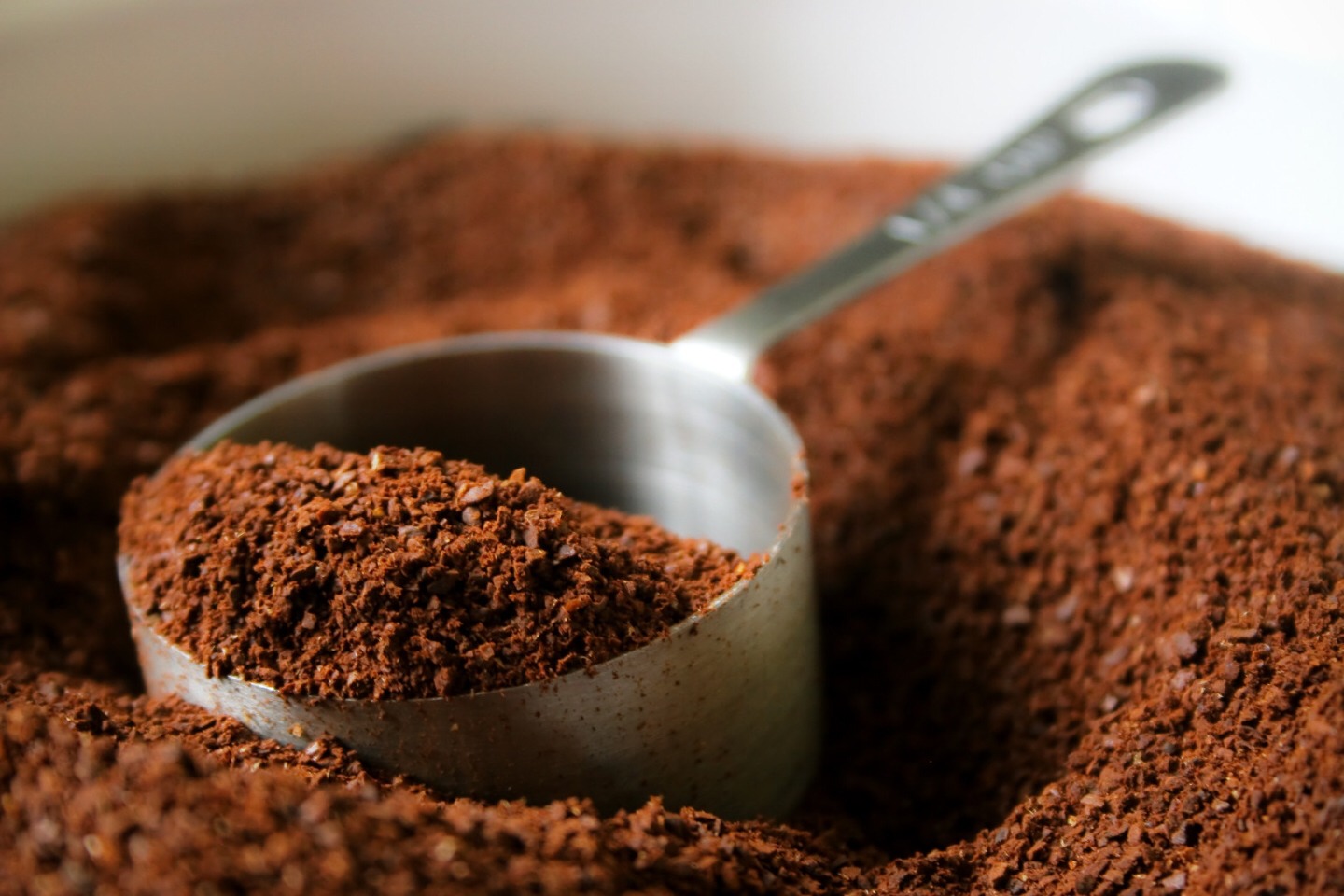 Get 3 tablespoons of coffee grounds