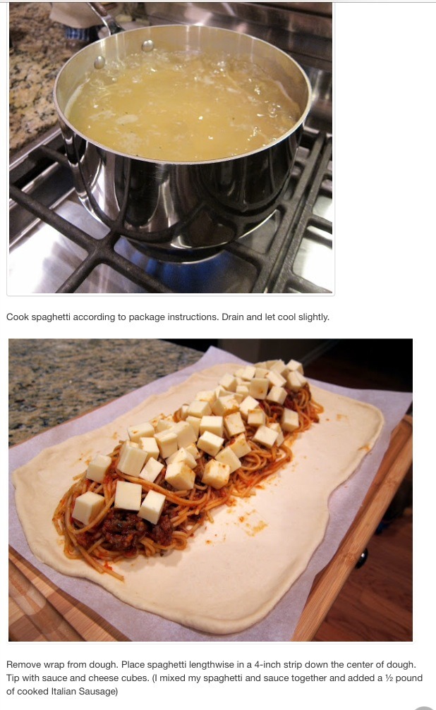 " Baked Spaghetti In Garlic Bread" Yummy!😋
