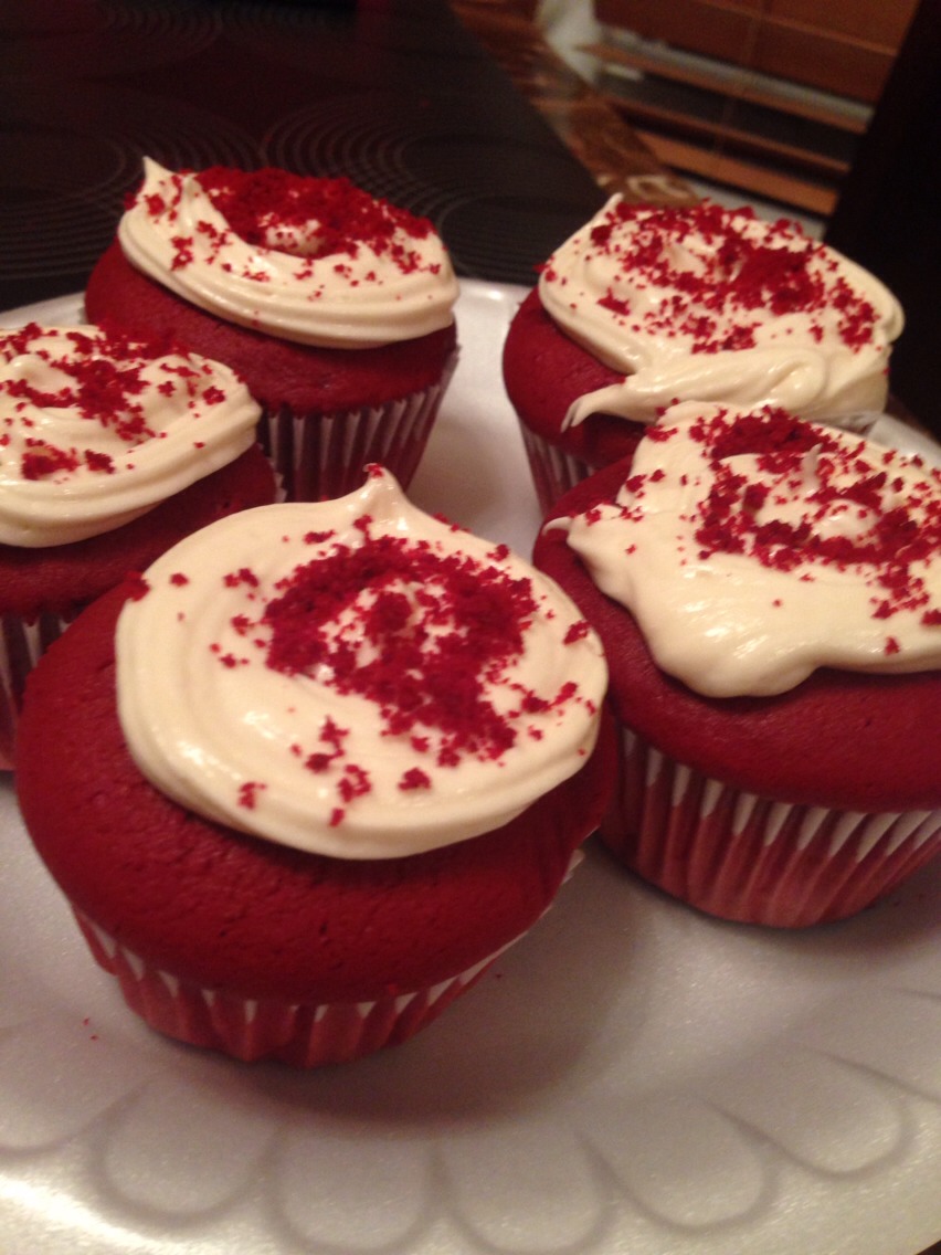 2.)put the butter and cream cheese in a bowl and mix with a mixer until it is white and soft