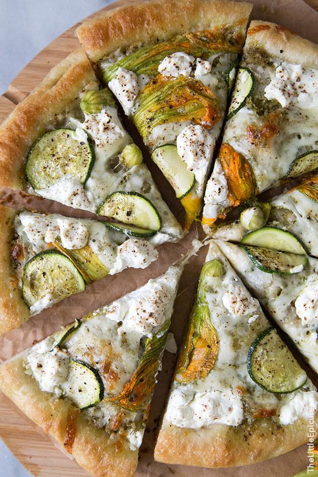 13. Ricotta and Squash Blossom Pizza 