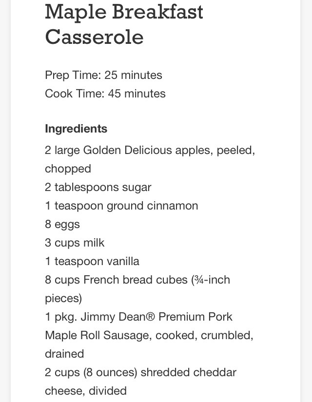 🍴Maple Breakfast Casserole! Sounds Yummy!🍴