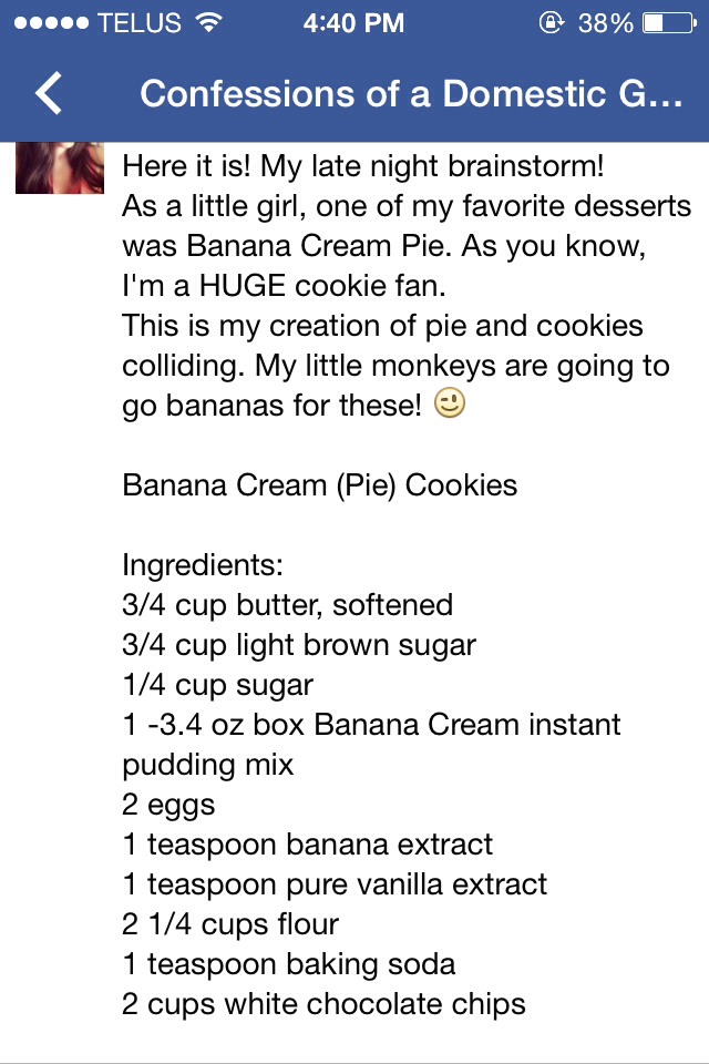 Banana Cream Pie Cookies