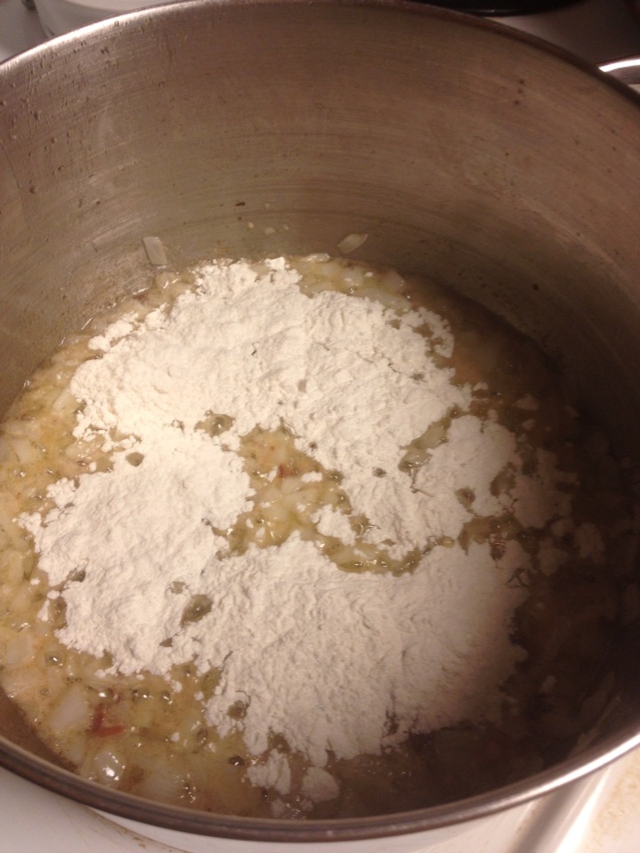 Add a hefty 1/2 cup of flour to the mix & stir until all the white from flour is gone