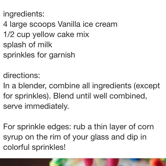 Cake Batter Milkshake!! Kids Will love This! Had It Last Weekend!