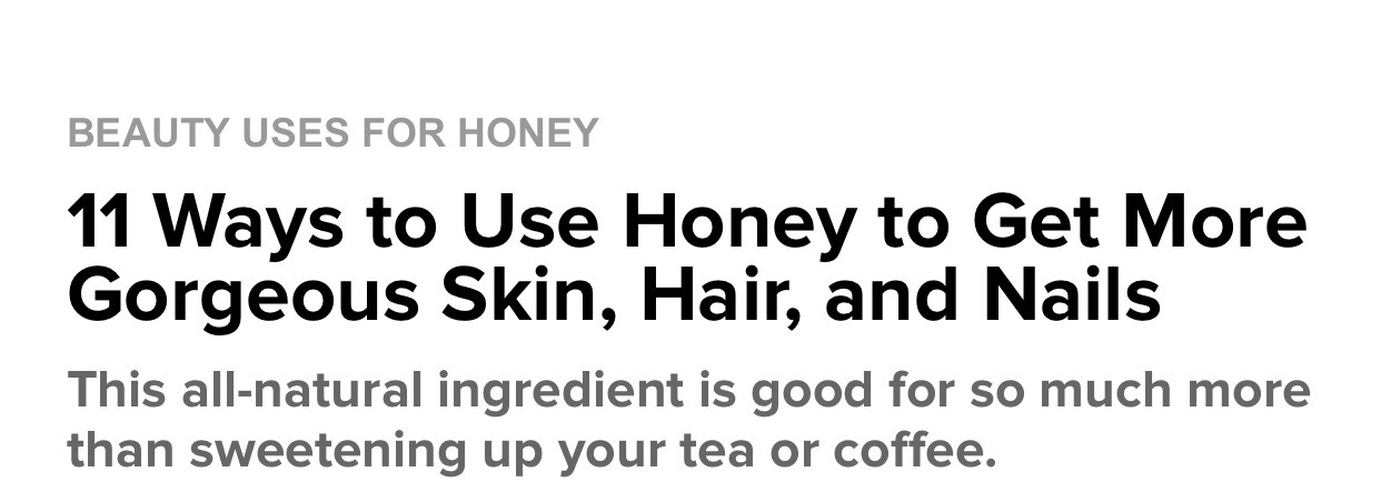 1⃣1⃣ Ways To Use Honey To Get More Gorgeous Skin, Hair And Nails. 🙆🏻