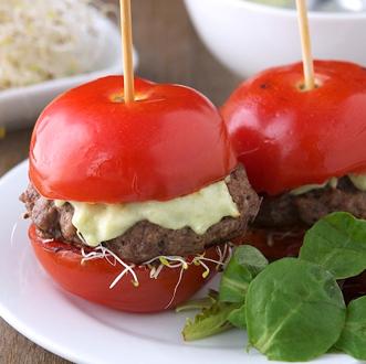 Tomato avocado burgers