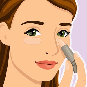 Step 2: Concealer
Using a concealer stick, swipe a line of color along the orbital bone of each eye. (Think football-player stripes.) To fix dark shadows, work the color into your skin with fingertips; the warm touch will help the makeup go on smoothly, preventing a cakey effect.