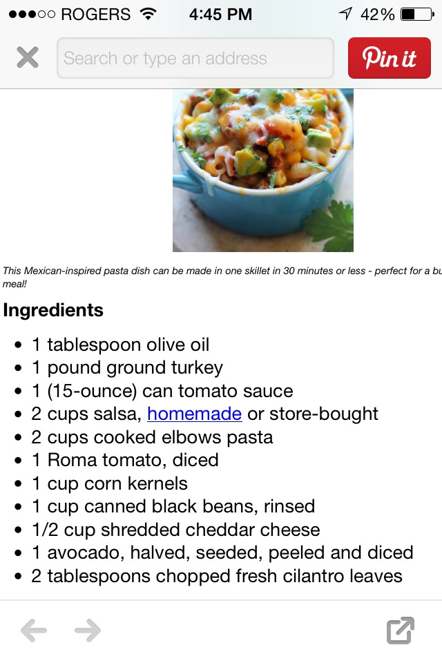 One Pot Mexican Pasta 